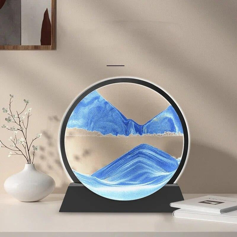 Moving Sand Art Picture – 3D Dynamic Deep Sea Sandscape with Display Stand | 8 Inch (Random Color)